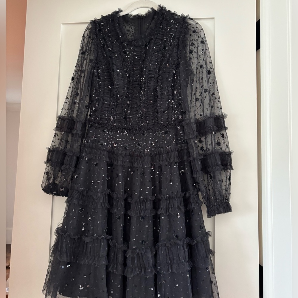 Needle & Thread Violet Shimmer Micro Mini Dress I… - image 1